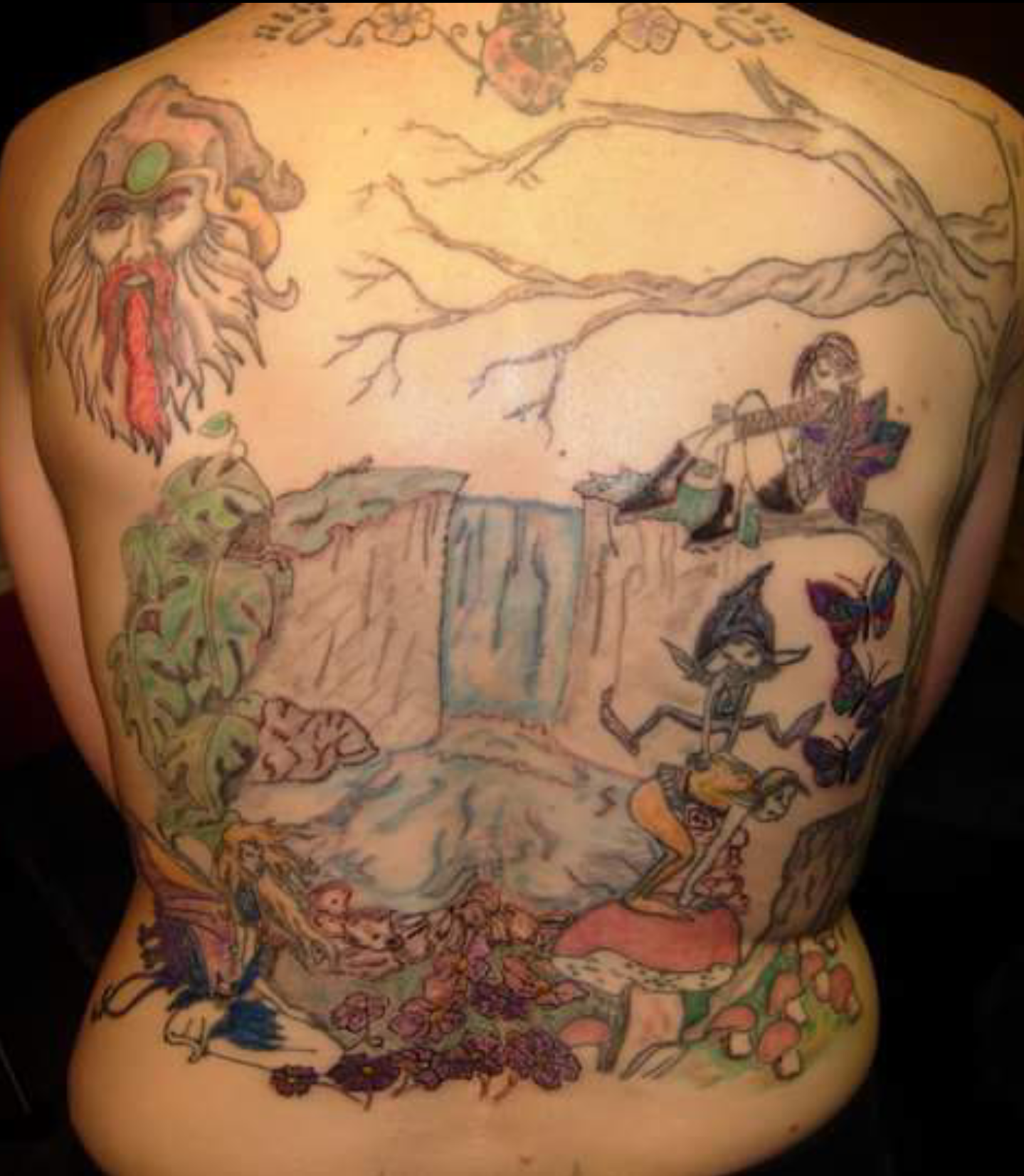 forest scene tattoo that didn't come out well.