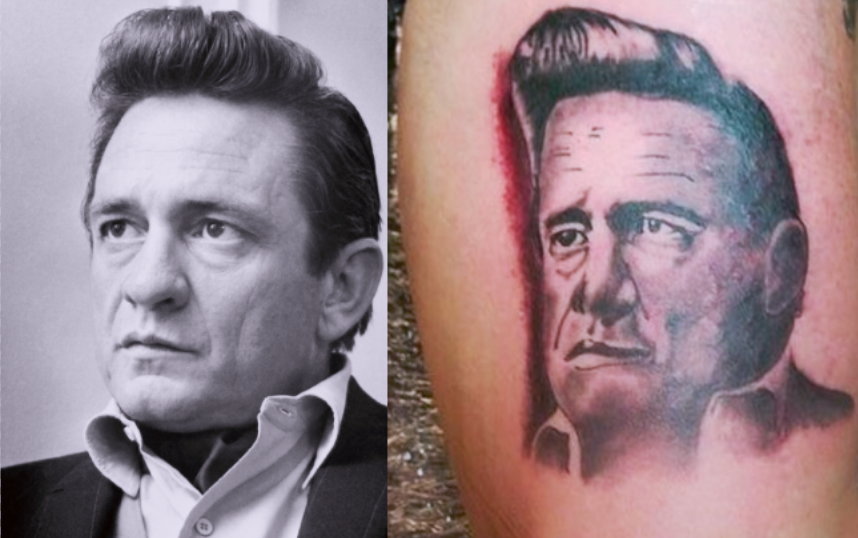Horrible Johnny Cash tattoo