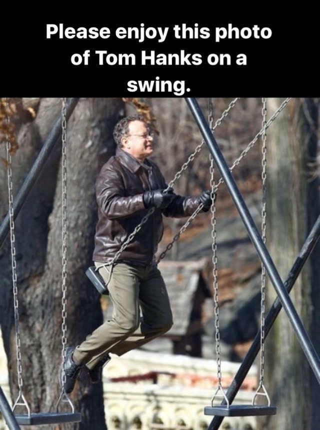 Tom Hanks on a Swing