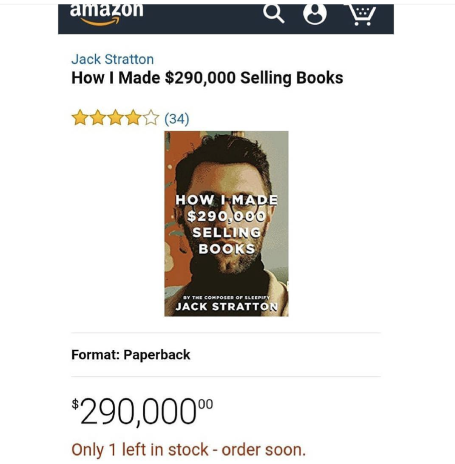 Man who wrote a book on how to make $290,000 selling books, with a book that is that price.