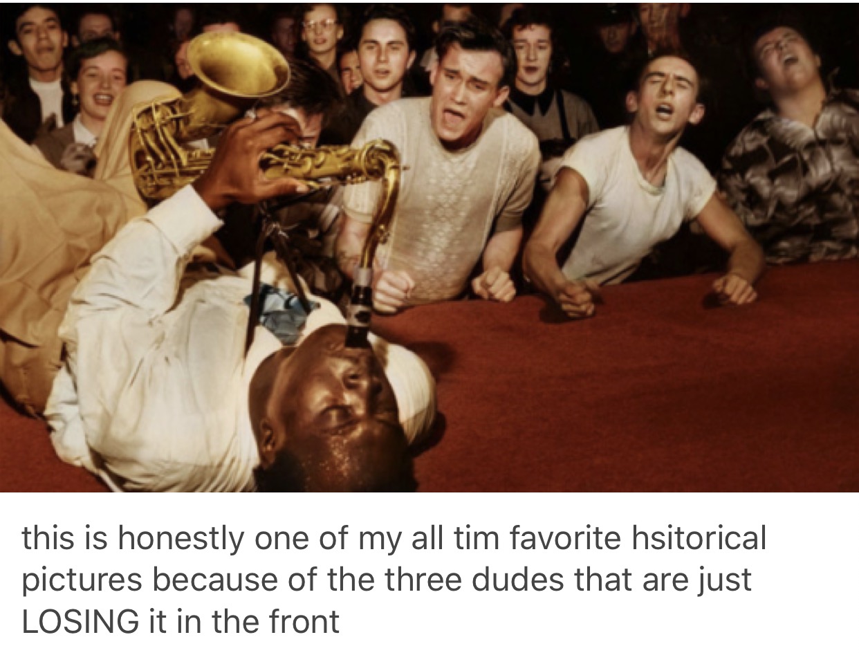 Jazz meme about 3 boys loving the front row.