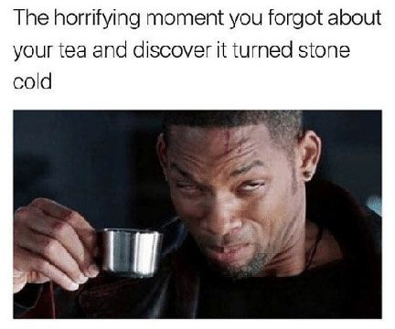 smoker memes - The horrifying moment you forgot about your tea and discover it turned stone cold