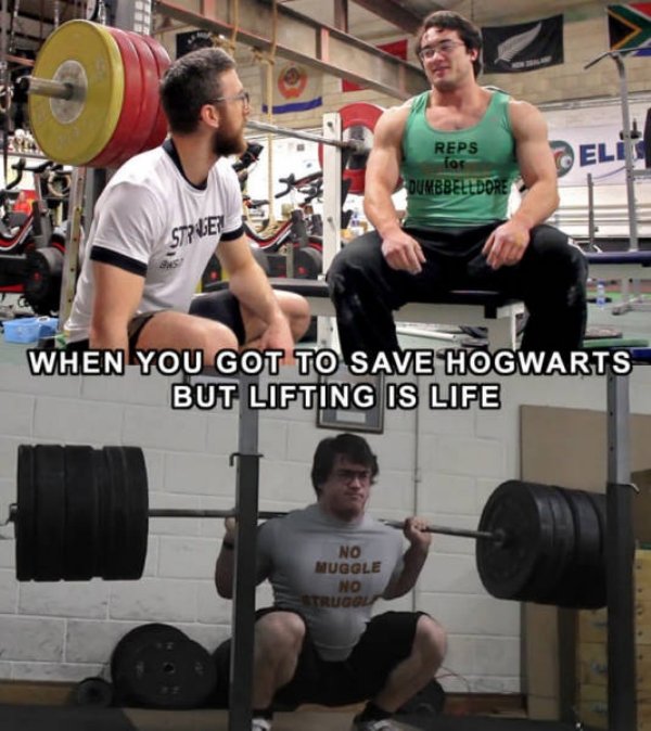 clarence kennedy harry squatter - Reps los Dumbbelldore El Stpier When You Got To Save Hogwarts But Lifting Is Life No Muggle No Truggl