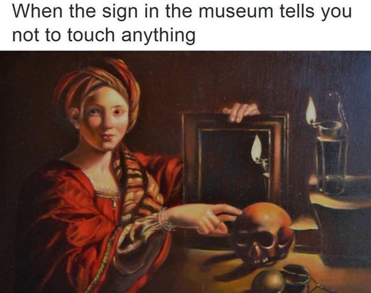 museum meme - When the sign in the museum tells you not to touch anything