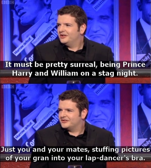 kevin bridges jokes - man Marrow defeat Record missed by lb toly It must be pretty surreal, being Prince Harry and William on a stag night. Bbc Marrow defeat Record missed by lb Holy Just you and your mates, stuffing pictures of your gran into your lapdan