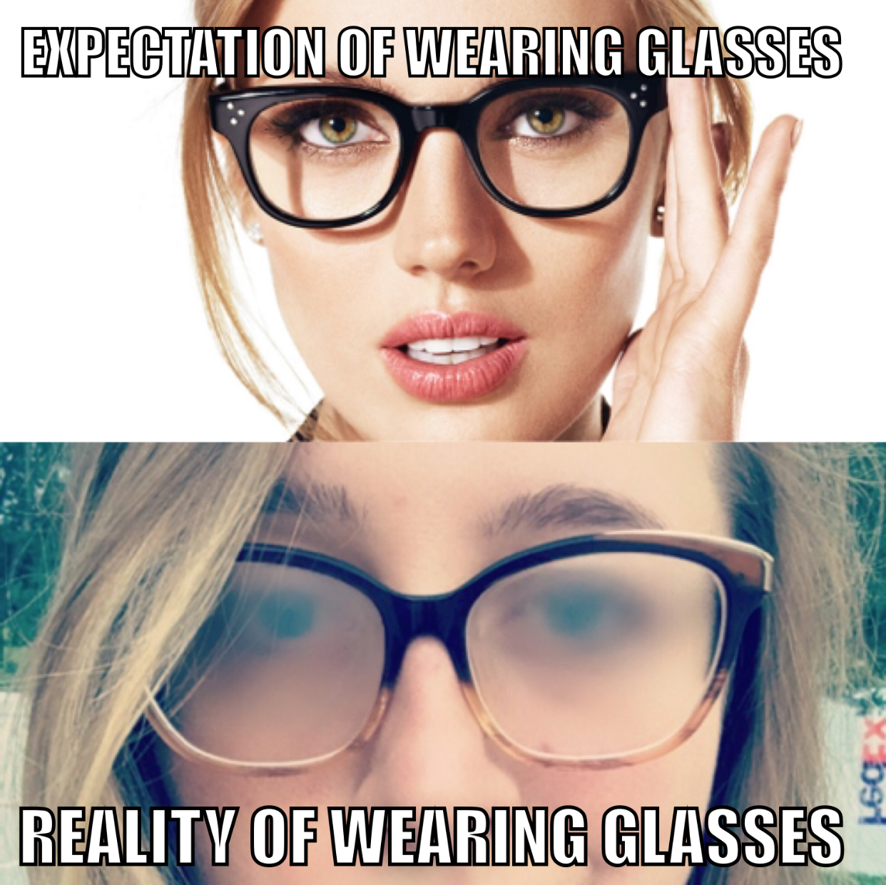 Expectation Of Wearing Glasses Reality Of Wearing Glasses