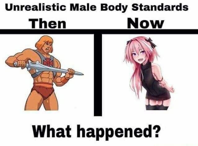 Funny meme about unrealistic male body standards