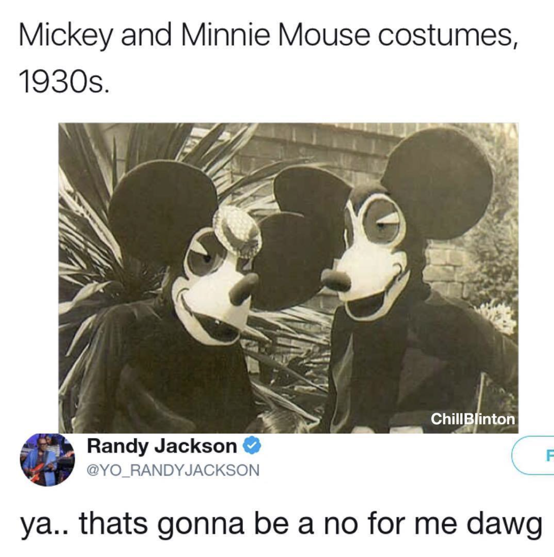 Really scary Mickey and Minnie Mouse costumes from the 30's
