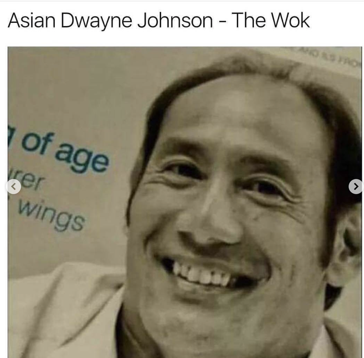 Asian Dwayne Johnson The Wok - Funny Celebrity meme