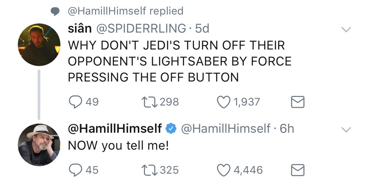 using the force to turn off a lightsaber - Himself replied sin .5d Why Don'T Jedi'S Turn Off Their Opponent'S Lightsaber By Force Pressing The Off Button 249 22298 1,937 Himself 6h Now you tell me! 45 22325 4,446