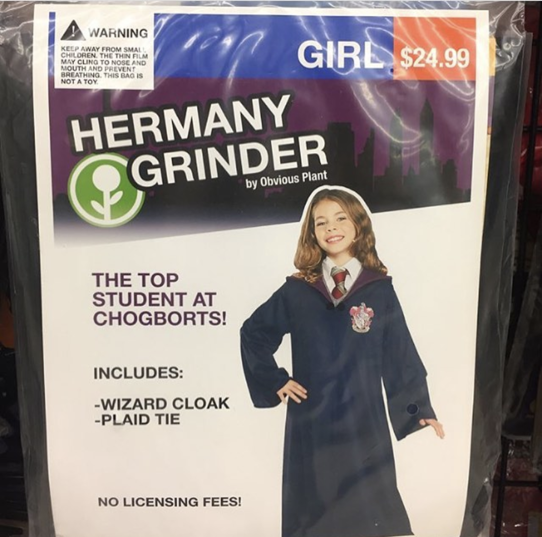 hermany grinder costume - Warning Keep Away From Small Girl $24.99 Maglington Nou Hermany Grinder by Obvious Plant The Top Student At Chogborts! Includes Wizard Cloak Plaid Tie No Licensing Fees!