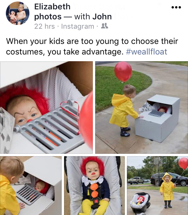 your kids are too young to choose their costumes - Elizabeth photos with John 22 hrs Instagram 3 When your kids are too young to choose their costumes, you take advantage.