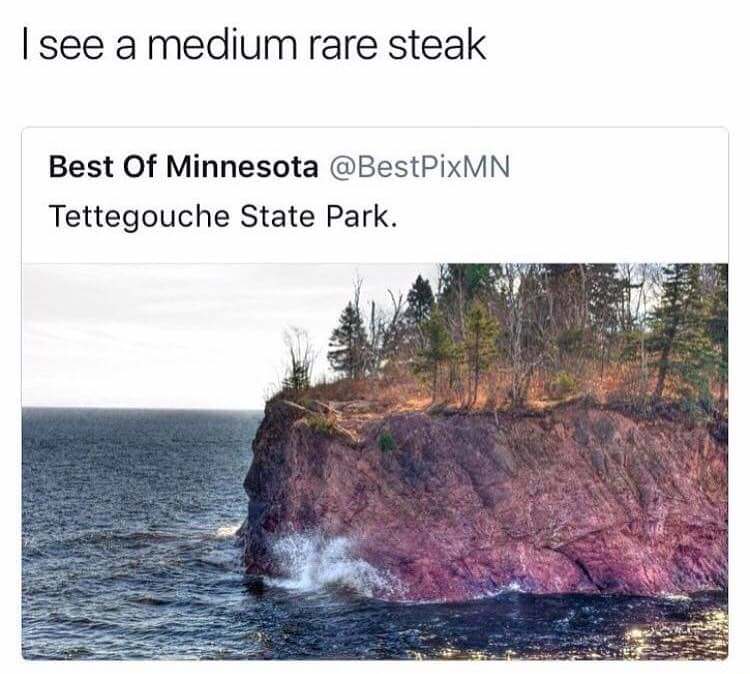tettegouche state park steak - I see a medium rare steak Best Of Minnesota Tettegouche State Park.