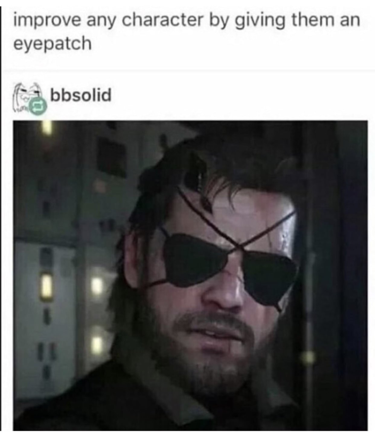 kept you waiting huh meme - improve any character by giving them an eyepatch bbsolid