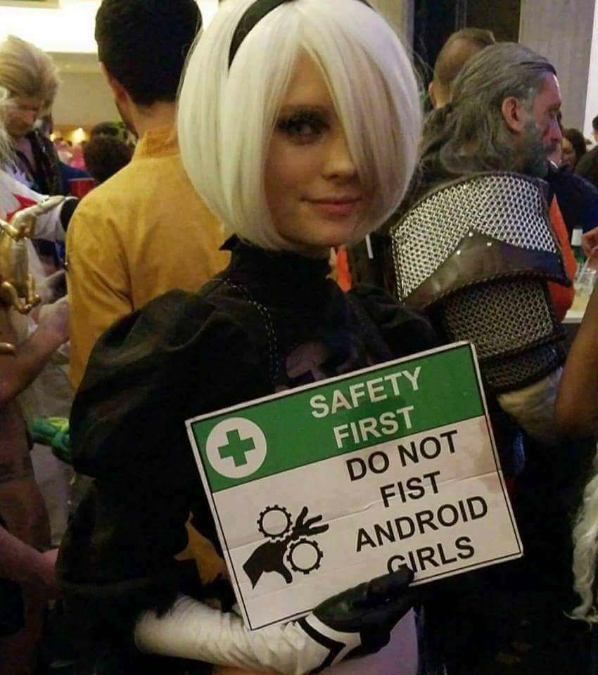 do not fist android girls cosplay - Safety First Do Not Fist Android Girls