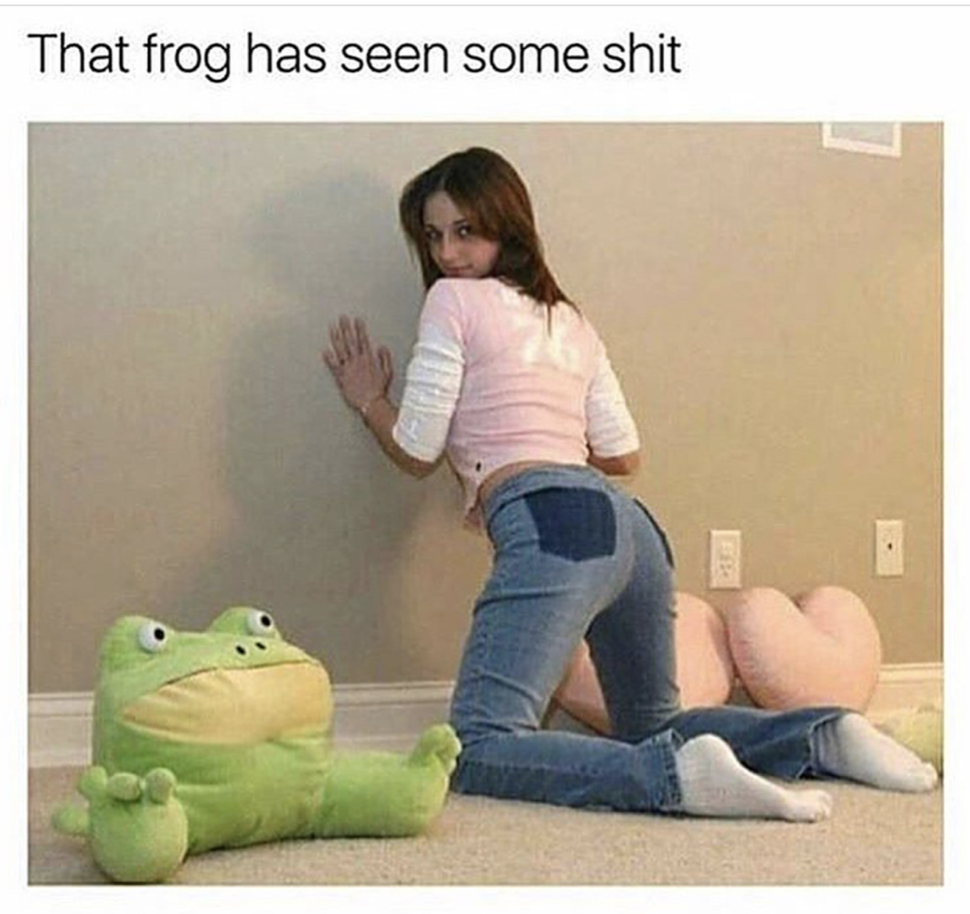 frog has seen some shit - That frog has seen some shit