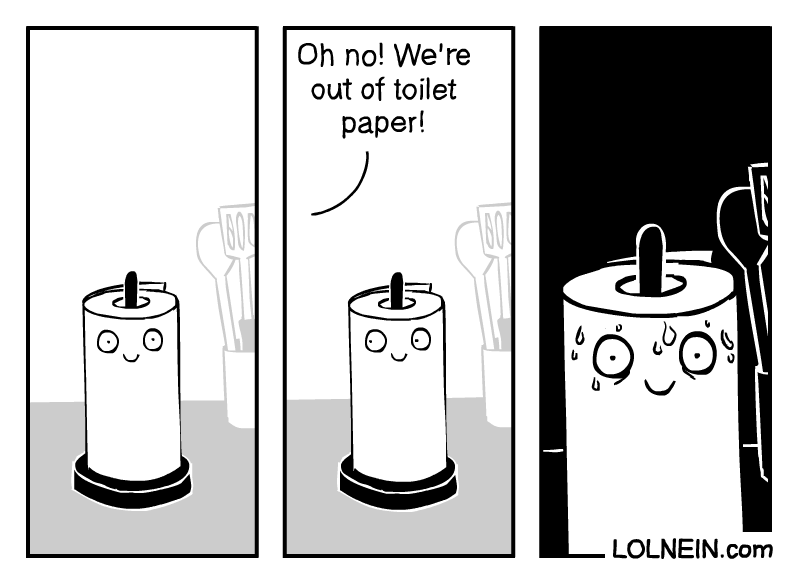 paper towel as toilet paper - Oh no! We're out of toilet paper! .Lolnein.com