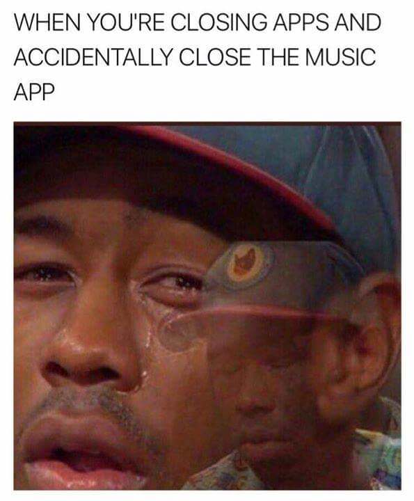 you step on a leaf - When You'Re Closing Apps And Accidentally Close The Music App