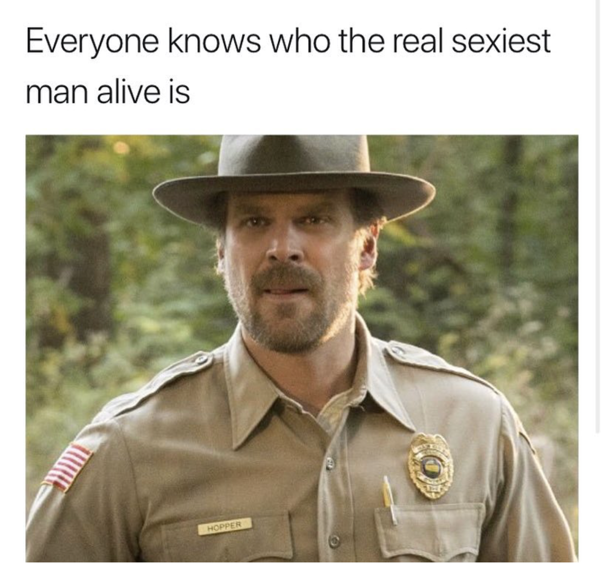 hopper stranger things - Everyone knows who the real sexiest man alive is