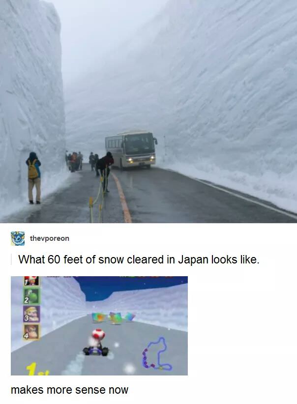 60 feet of snow - thevporeon What 60 feet of snow cleared in Japan looks . makes more sense now
