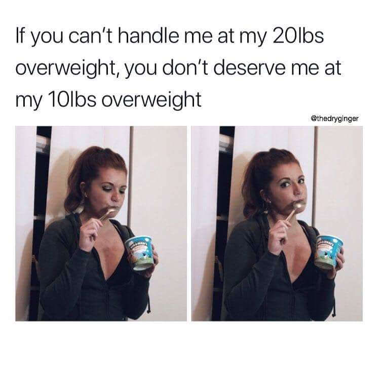 best memes memes 2017 - If you can't handle me at my 20lbs overweight, you don't deserve me at my 10lbs overweight