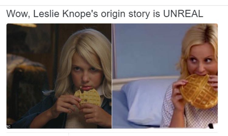 stranger things memes - Wow, Leslie Knope's origin story is Unreal