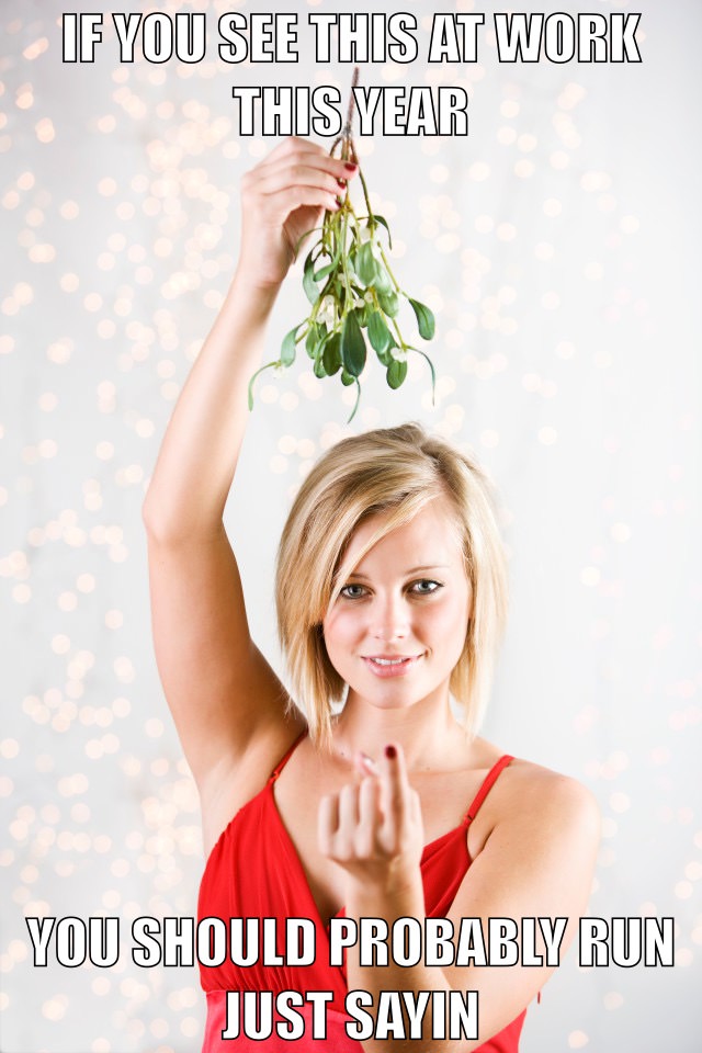mistletoe at work - If You See This At Work This Year You Should Probably Run Just Sayin
