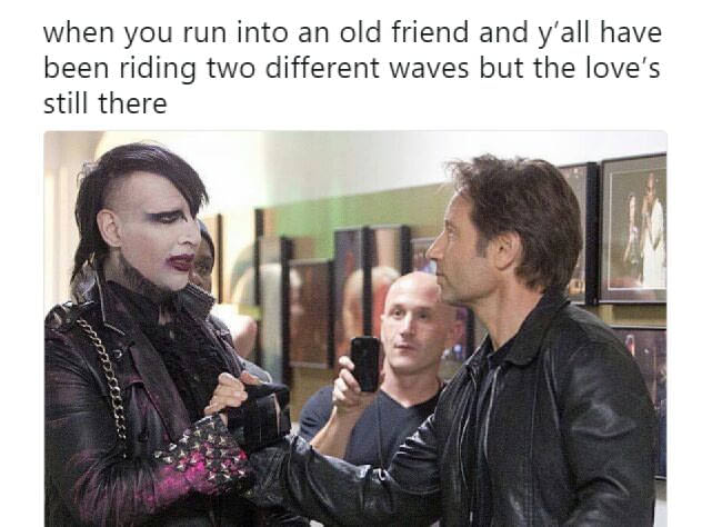 marilyn manson david duchovny - when you run into an old friend and y'all have been riding two different waves but the love's still there Gos