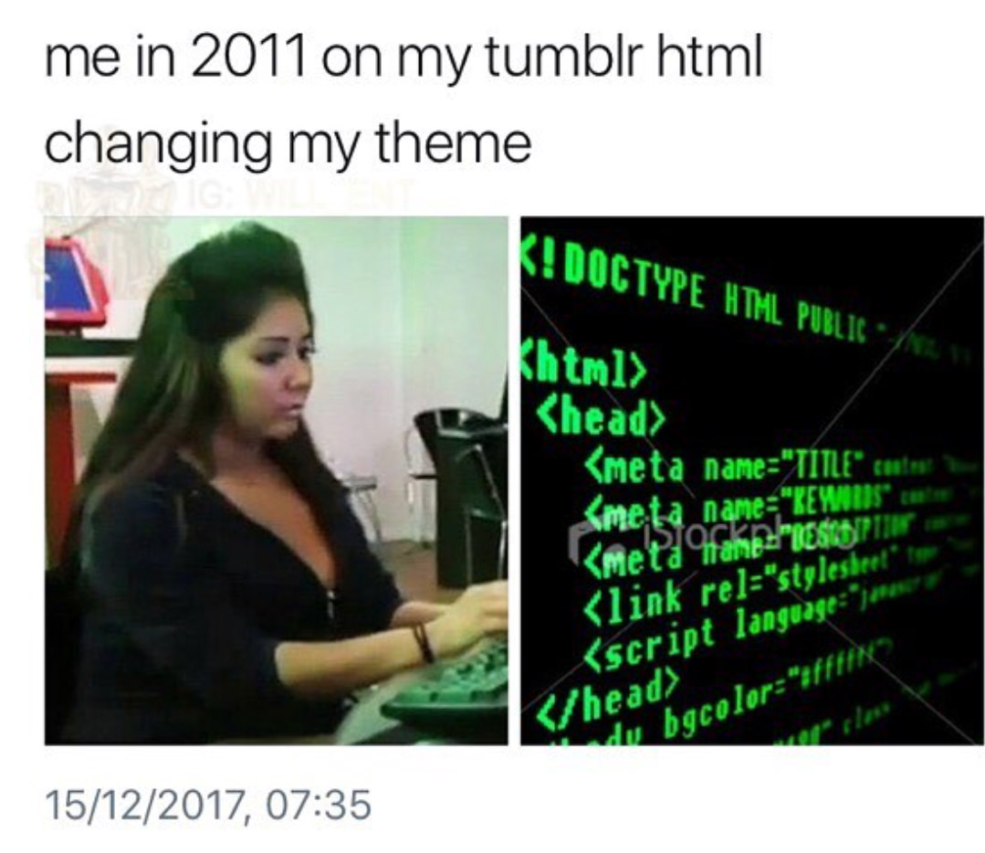 presentation - me in 2011 on my tumblr html changing my theme K!Doctype Html Public A Chtml> |