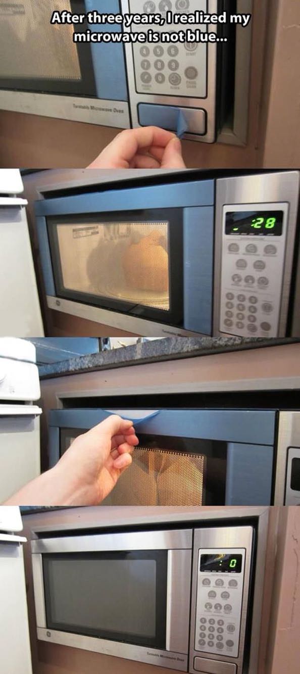 funny microwave - After three years, I realized my microwave is not blue... 28 10000 oooo le 2000
