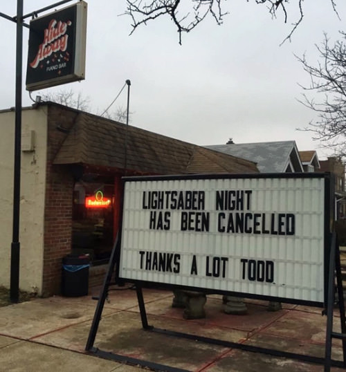 lightsaber night has been canceled - Lightsaber Night Has Been Cancelled Thanks A Lot Todd