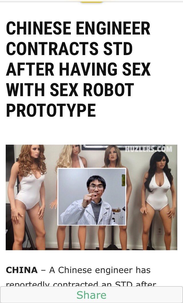 shoulder - Chinese Engineer Contracts Std After Having Sex With Sex Robot Prototype Euzers.Com China A Chinese engineer has reportedly contracted an Std after