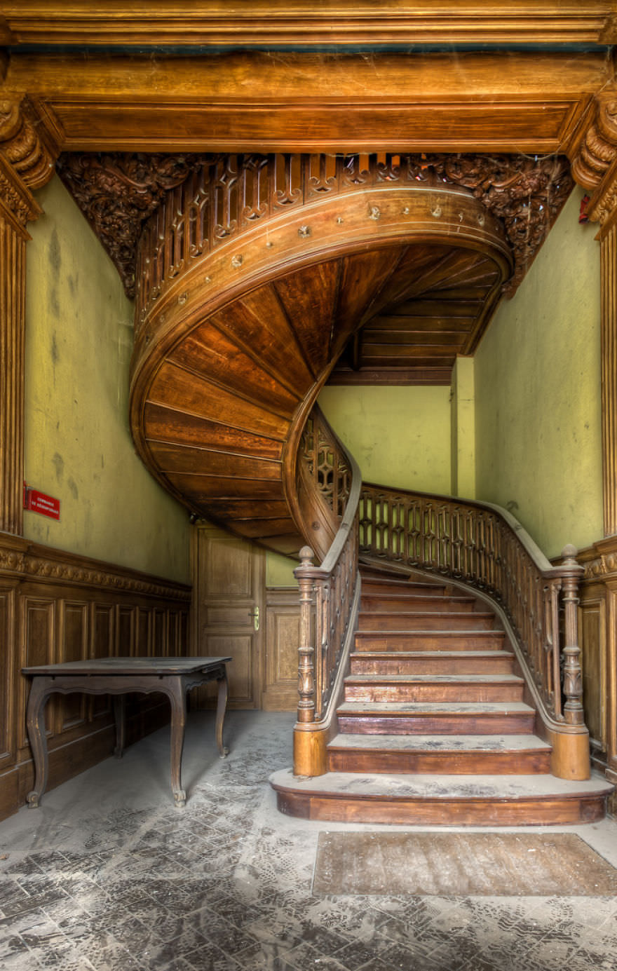 staircases in abandoned houses