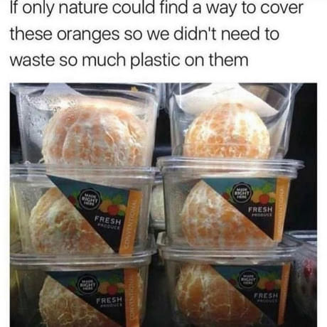 peeled orange in plastic - If only nature could find a way to cover these oranges so we didn't need to waste so much plastic on them Fresh Fresh Fresh Fresh
