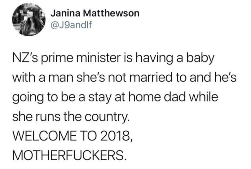 ska music mozzarella sticks - Janina Matthewson Nz's prime minister is having a baby with a man she's not married to and he's going to be a stay at home dad while she runs the country. Welcome To 2018, Motherfuckers.