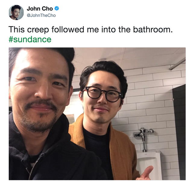 steven yeun john cho - John Cho This creep ed me into the bathroom.