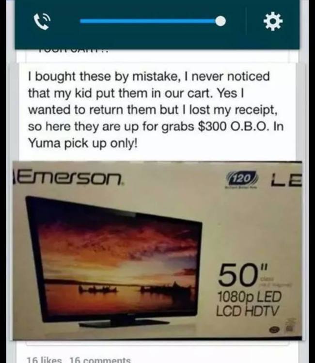 multimedia - I bought these by mistake, I never noticed that my kid put them in our cart. Yes! wanted to return them but I lost my receipt, so here they are up for grabs $300 O.B.O. In Yuma pick up only! Emerson 120 Le 50" 1080p Led Lcd Hdtv 16 16