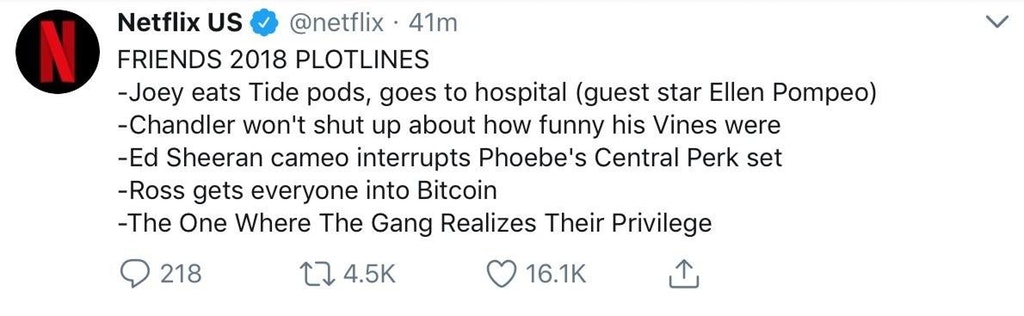 nazi press propaganda - Netflix Us 41m Friends 2018 Plotlines Joey eats Tide pods, goes to hospital guest star Ellen Pompeo Chandler won't shut up about how funny his Vines were Ed Sheeran cameo interrupts Phoebe's Central Perk set Ross gets everyone into