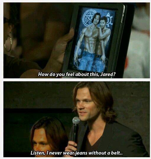 jared padalecki belt - How do you feel about this, Jared? Listen, I never wear jeans without a belt..