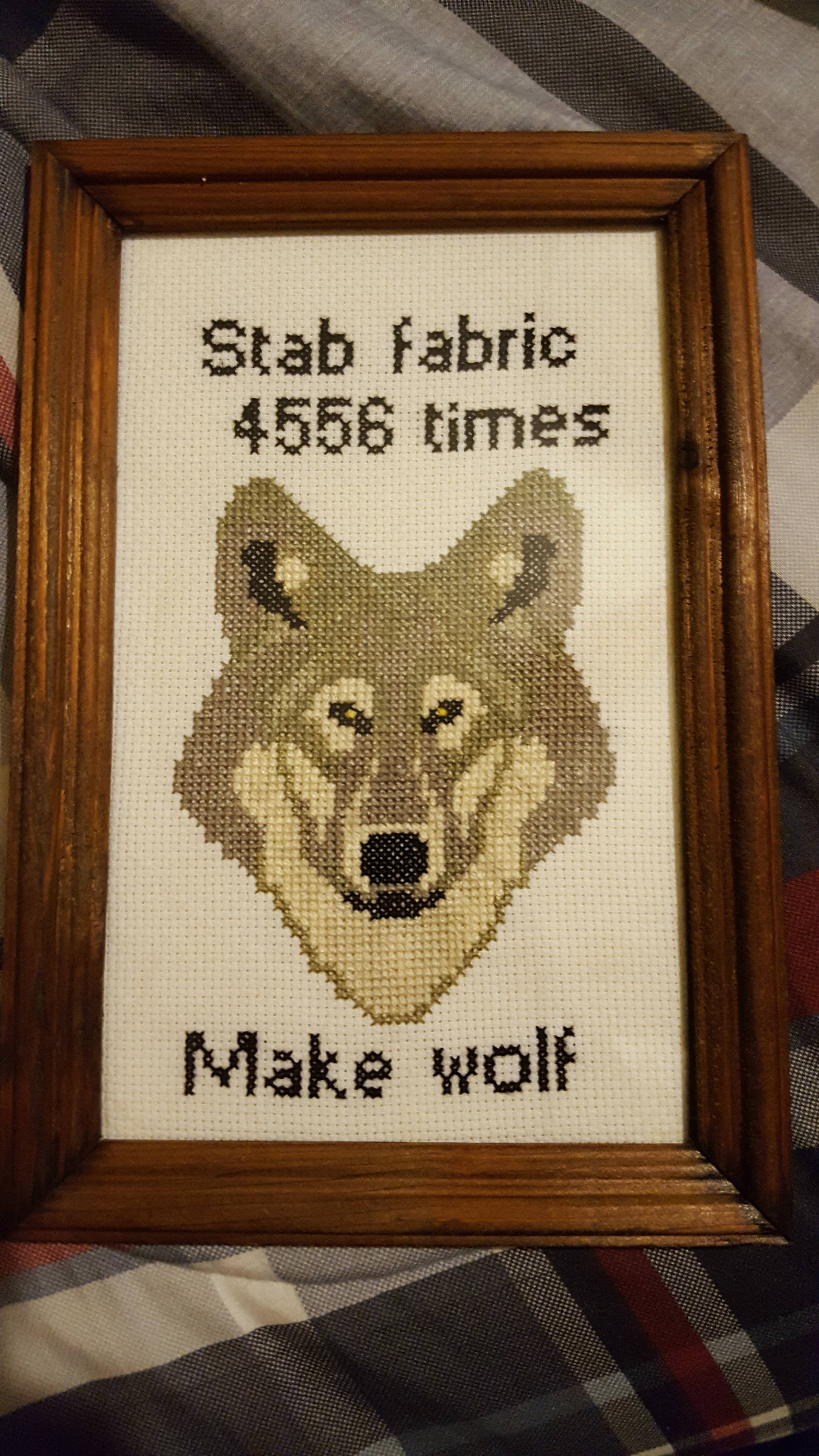 dmc wolf pattern - Stab fabric 4556 times Make wolf