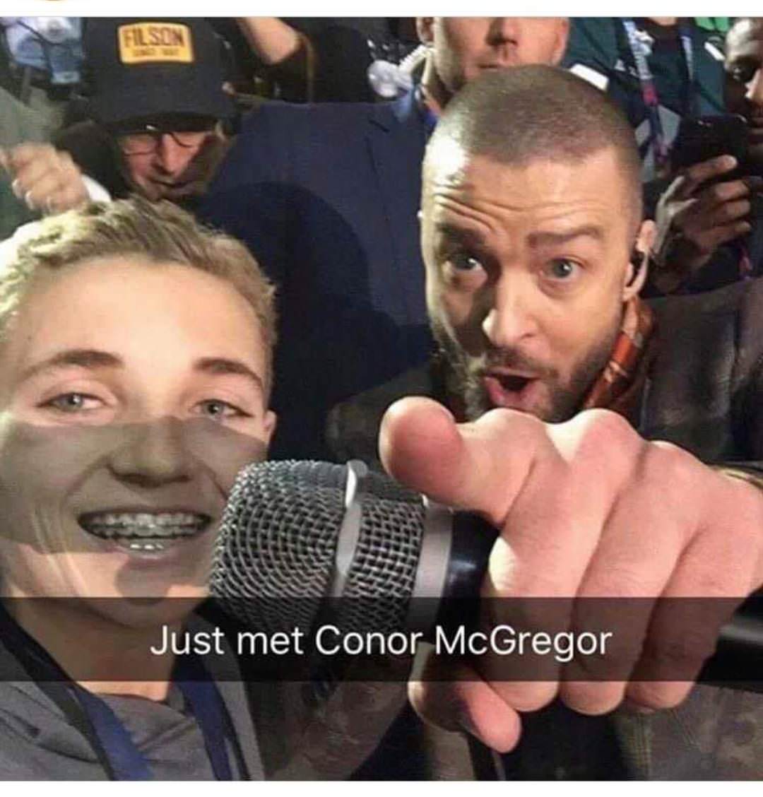 super bowl 2018 selfie - Just met Conor McGregor