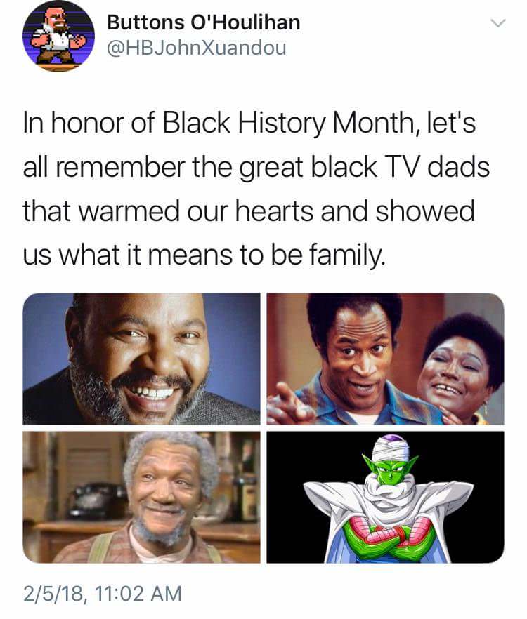 best black tv dads - Buttons O'Houlihan JohnXuandou In honor of Black History Month, let's all remember the great black Tv dads that warmed our hearts and showed us what it means to be family. 2518,