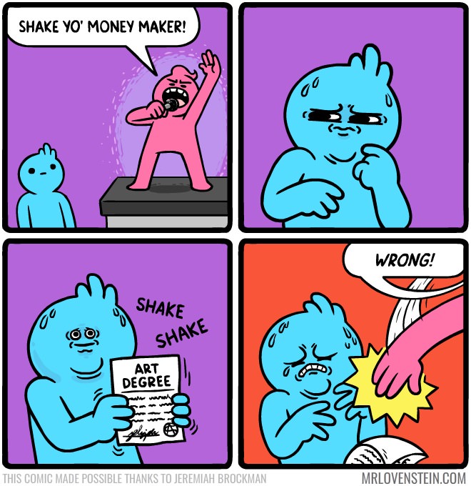 mr lovenstein shake your money maker - Shake Yo' Money Maker! Wrong! Shake Shake Art Degree This Comic Made Possible Thanks To Jeremiah Brockman Mrlovenstein.Com