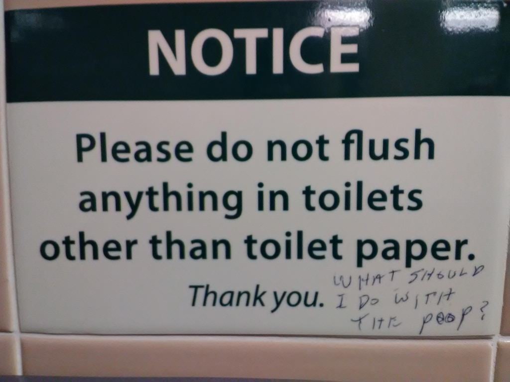 mad lads - Notice Please do not flush anything in toilets other than toilet paper. What Should U. I Do With The poop?