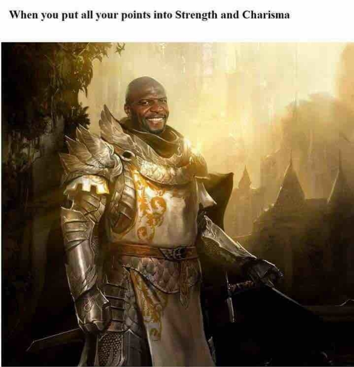 all points in strength and charisma - When you put all your points into Strength and Charisma