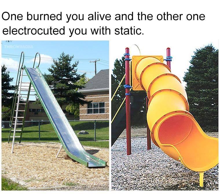 slide memes - One burned you alive and the other one electrocuted you with static.
