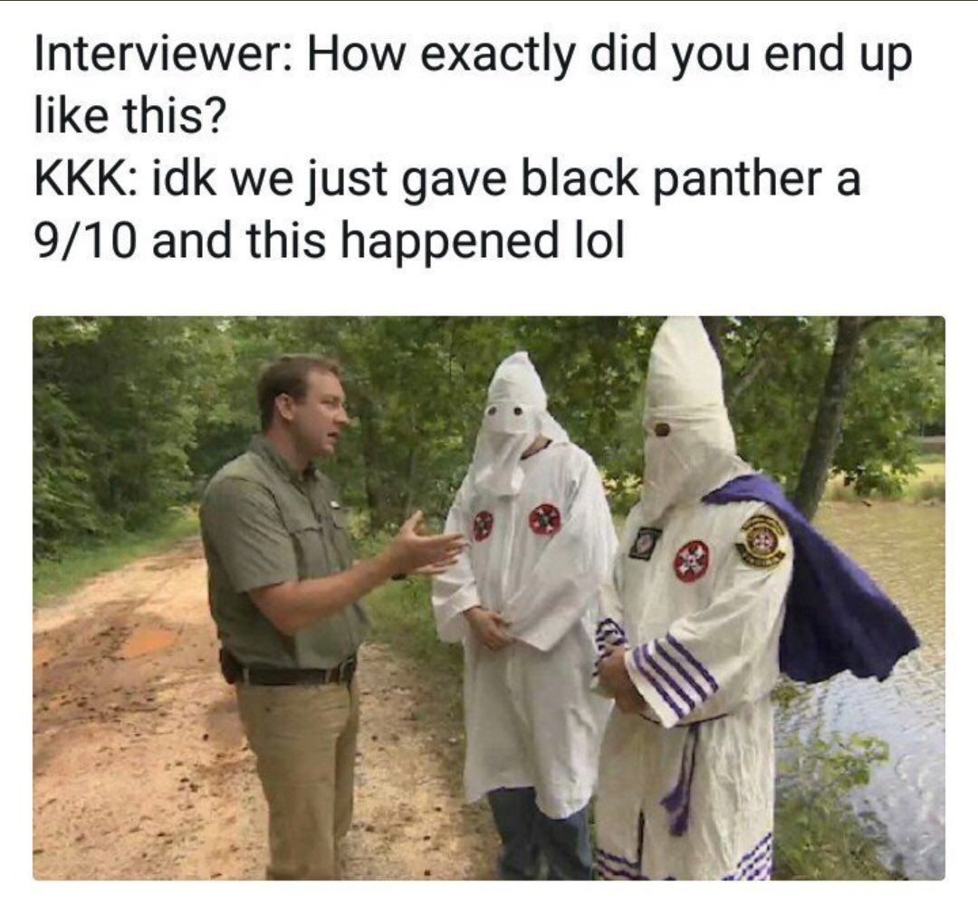 kkk border patrol - Interviewer How exactly did you end up this? Kkk idk we just gave black panther a 910 and this happened lol