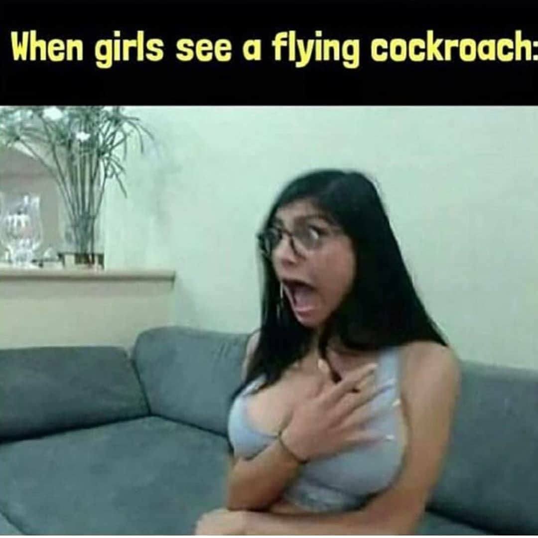 girl - When girls see a flying cockroach