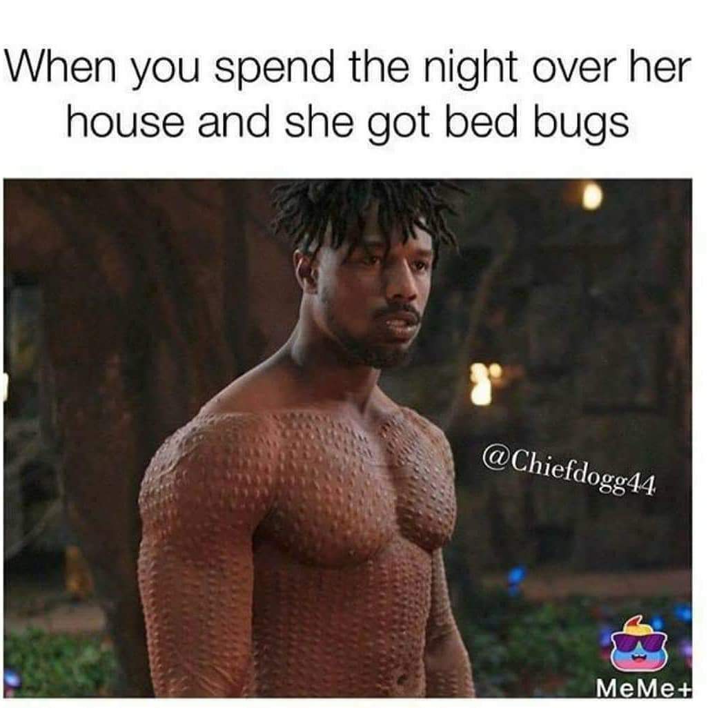 michael b jordan black panther - When you spend the night over her house and she got bed bugs MeMe