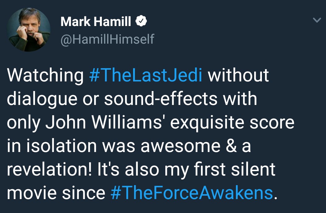 core values fgc - Mark Hamill Himself Watching without dialogue or soundeffects with only John Williams' exquisite score in isolation was awesome & a revelation! It's also my first silent movie since Awakens.